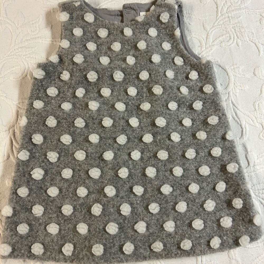 GAP Gray and White Polka Dot Kids Sweater